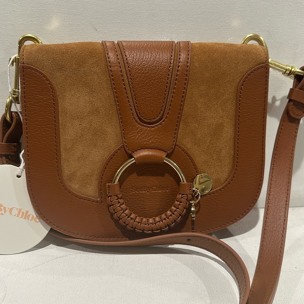 See By Chloe English Tan Crossbody with detachable Strap.